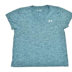 Under Armour Women's Blue HeatGear V-Neck T-Shirt Regular Size XXL